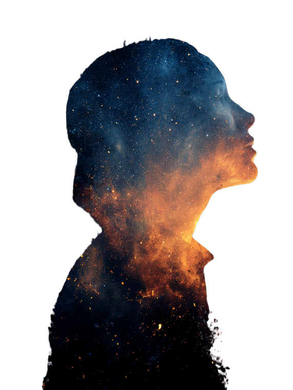 Cosmic Human Silhouette V10 Vinyl Car Decal Sticker – Waterproof & UV-Resistant 4.1066666666666665"