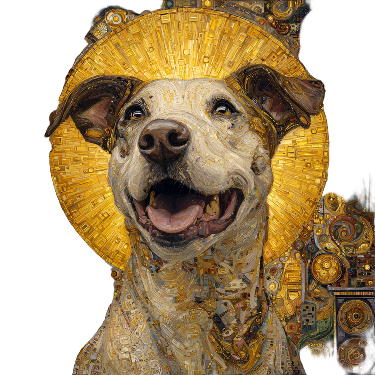 Golden Klimt Dog Vinyl Car Decal Sticker – Waterproof & UV-Resistant 3.4133333333333336"