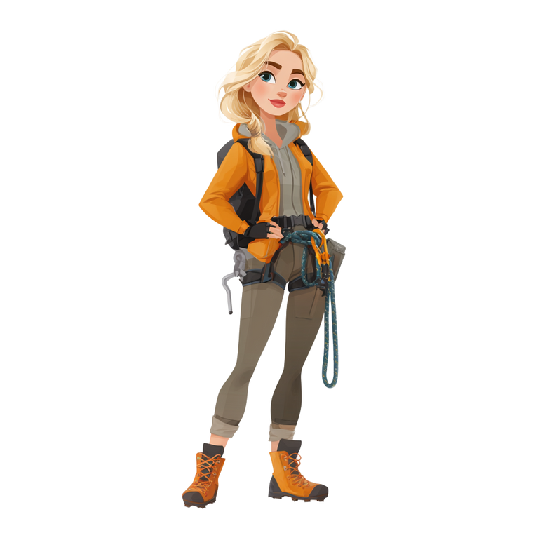 Blonde Mountain Climber Vinyl Car Decal Sticker – Waterproof & UV-Resistant 3.4133333333333336"