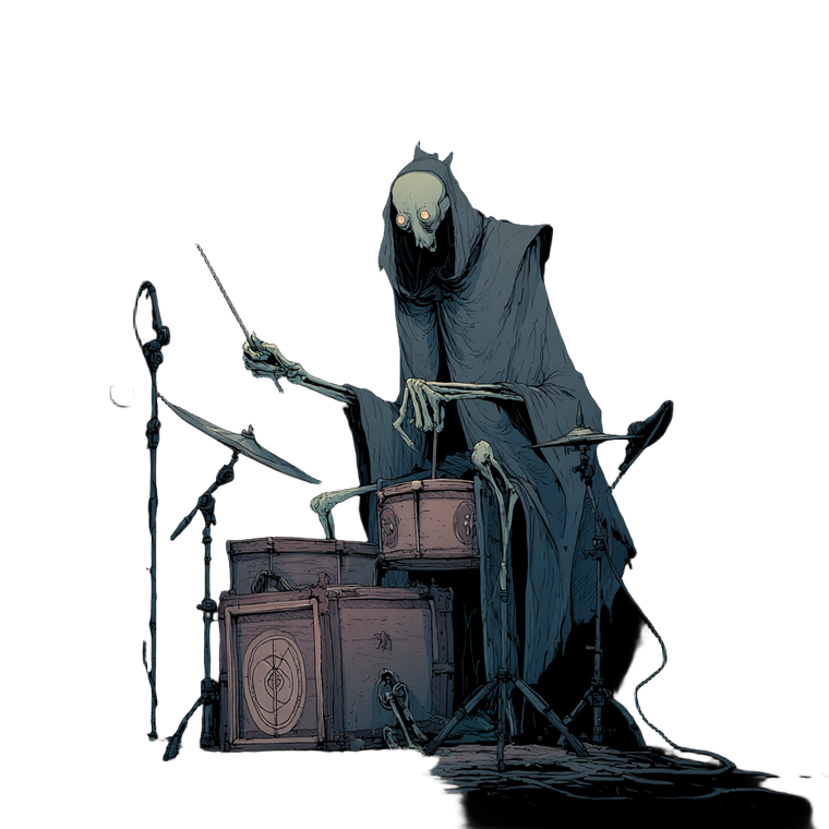 Ghoul Drummer Vinyl Car Decal Sticker – Waterproof & UV-Resistant 3.4133333333333336"