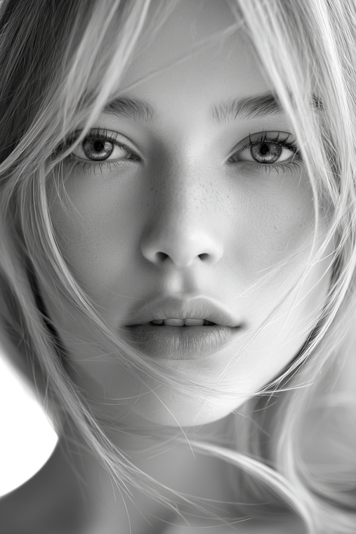 Monochrome Portrait Woman Vinyl Car Decal Sticker – Waterproof & UV-Resistant 8.96"