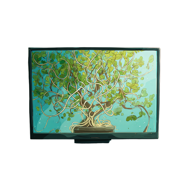 Spaghetti Tree Screen Vinyl Car Decal Sticker – Waterproof & UV-Resistant 3.4133333333333336"