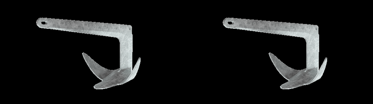 2x High Grade Steel Boat Anchor | Super-High Holding Power | For 20ft Boat | Galvanized Claw Style
