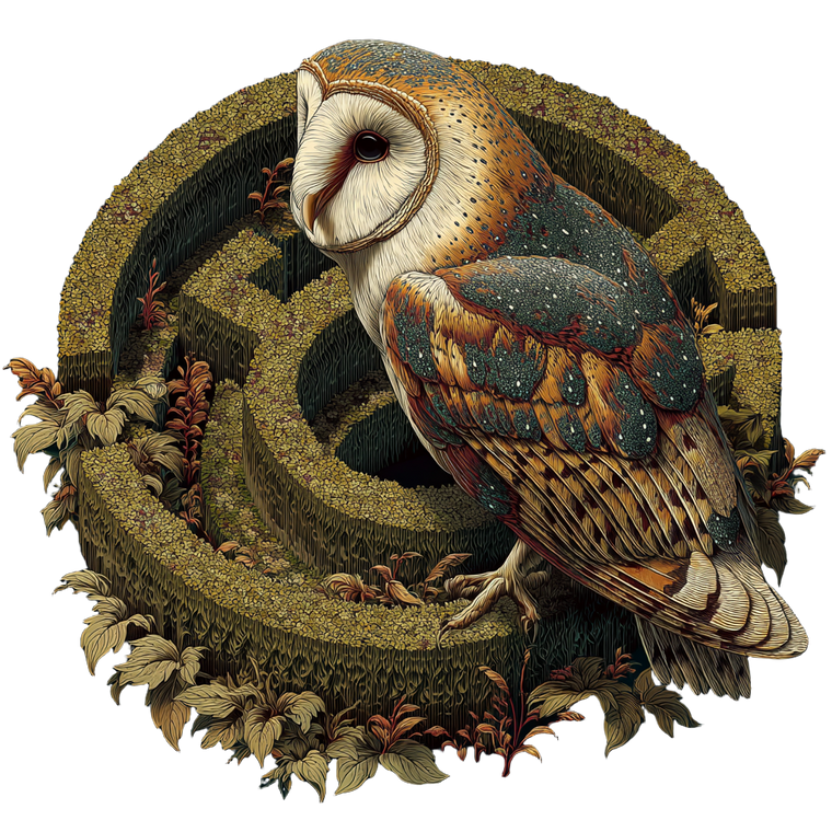 Dali Owl Labyrinth Vinyl Car Decal Sticker – Waterproof & UV-Resistant 3.4133333333333336"