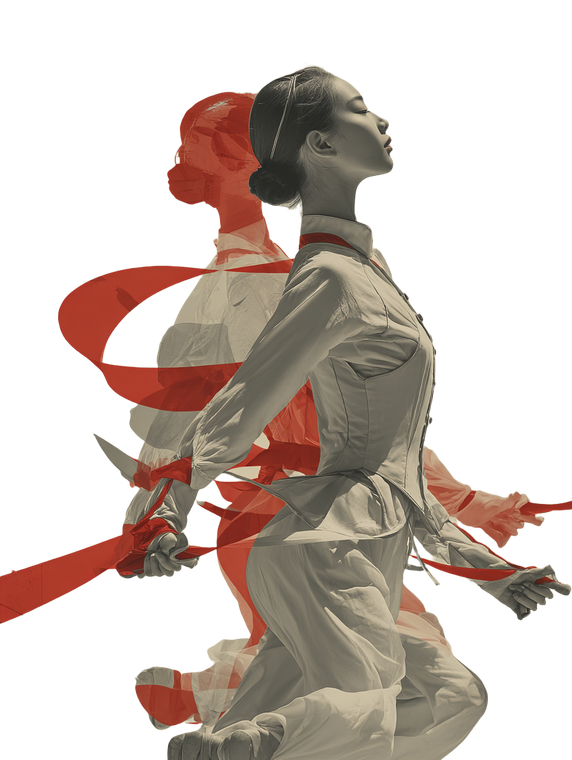 Korean Fencing Women Vinyl Car Decal Sticker – Waterproof & UV-Resistant 4.1066666666666665"