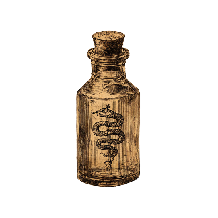 Snake Oil Vial Vinyl Car Decal Sticker – Waterproof & UV-Resistant 6.826666666666667"