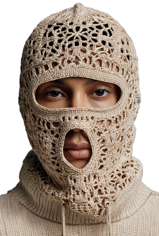Lacy Knitted Mask Vinyl Car Decal Sticker – Waterproof & UV-Resistant 4.426666666666667"