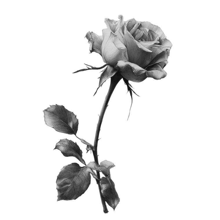 Realistic Pencil Rose Vinyl Car Decal Sticker – Waterproof & UV-Resistant 3.4133333333333336"