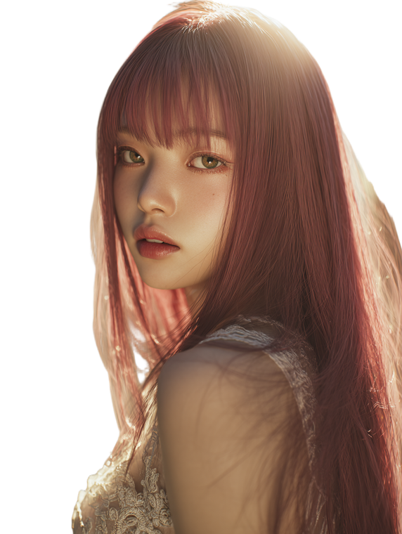 Korean Woman Portrait V151 Vinyl Car Decal Sticker – Waterproof & UV-Resistant 8.213333333333333"