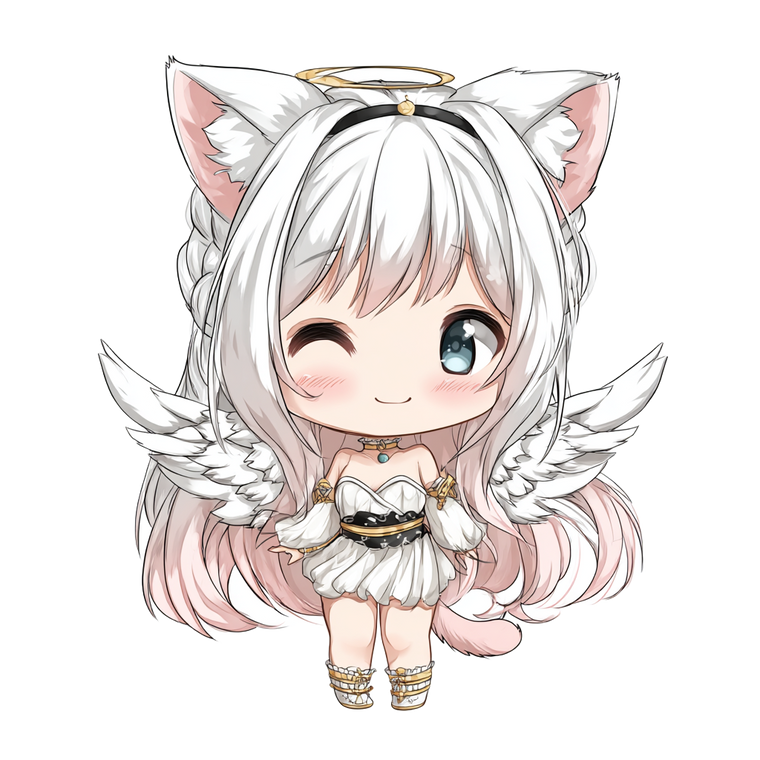 Chibi Angel Cat V2 Vinyl Car Decal Sticker – Waterproof & UV-Resistant 3.4133333333333336"