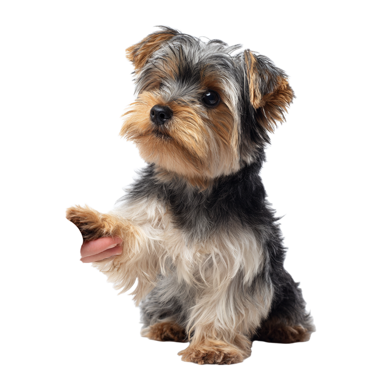 Dog Giving Paw Vinyl Car Decal Sticker – Waterproof & UV-Resistant 3.4133333333333336"
