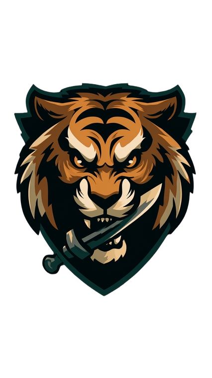 Tiger Knife Shield Vinyl Car Decal Sticker – Waterproof & UV-Resistant 4.8533333333333335"