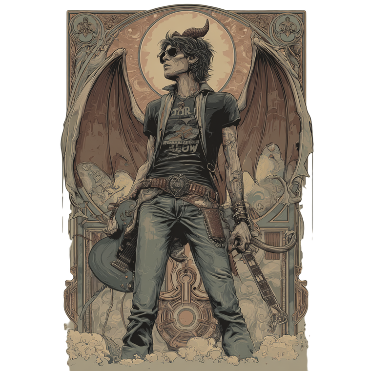 Mucha-Style Rockstar Vinyl Car Decal Sticker – Waterproof & UV-Resistant 3.4133333333333336"