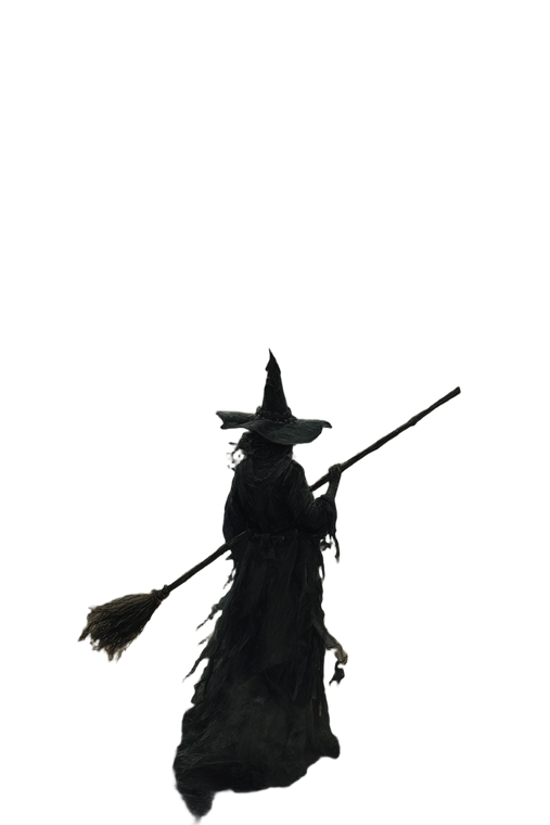 Witch With Broom V2 Vinyl Car Decal Sticker – Waterproof & UV-Resistant 8.96"