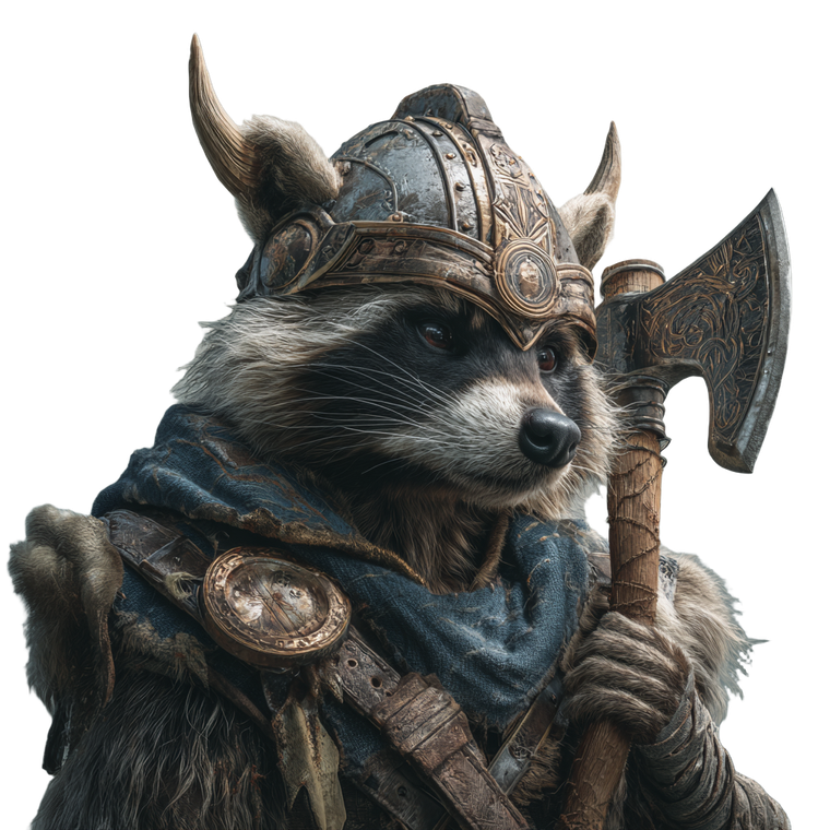 Viking Raccoon V2 Vinyl Car Decal Sticker – Waterproof & UV-Resistant 3.4133333333333336"