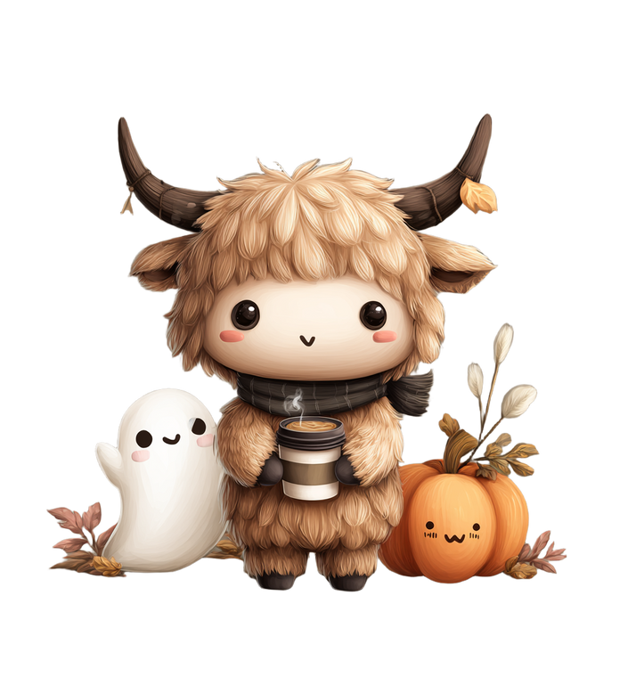 Chibi Highland Cow V2 Vinyl Car Decal Sticker – Waterproof & UV-Resistant 3.6