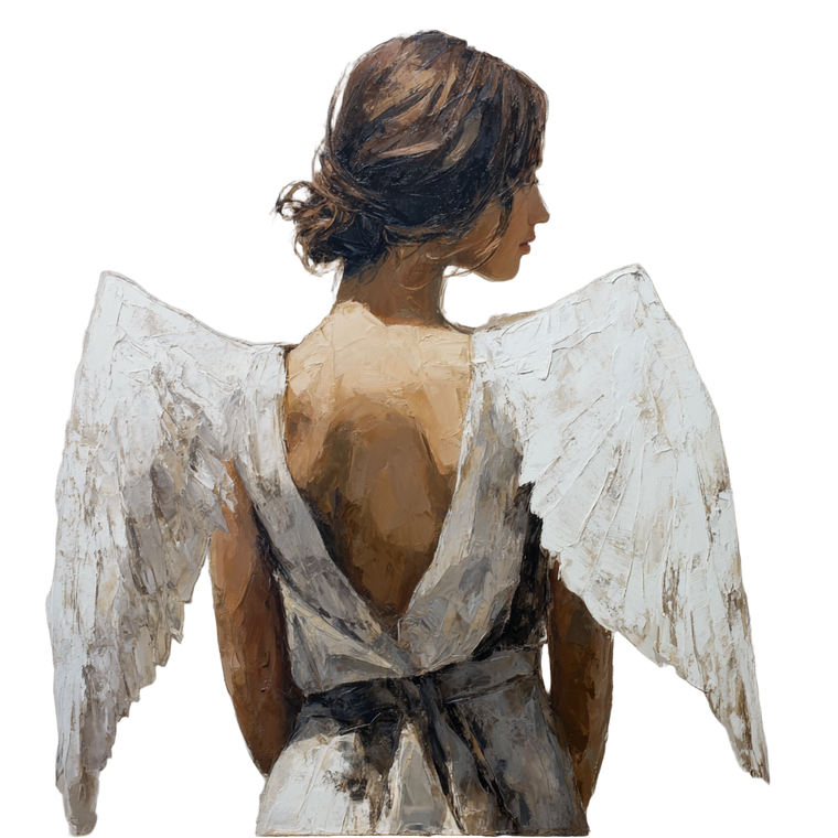 Winged Woman Back Vinyl Car Decal Sticker – Waterproof & UV-Resistant 6.826666666666667"