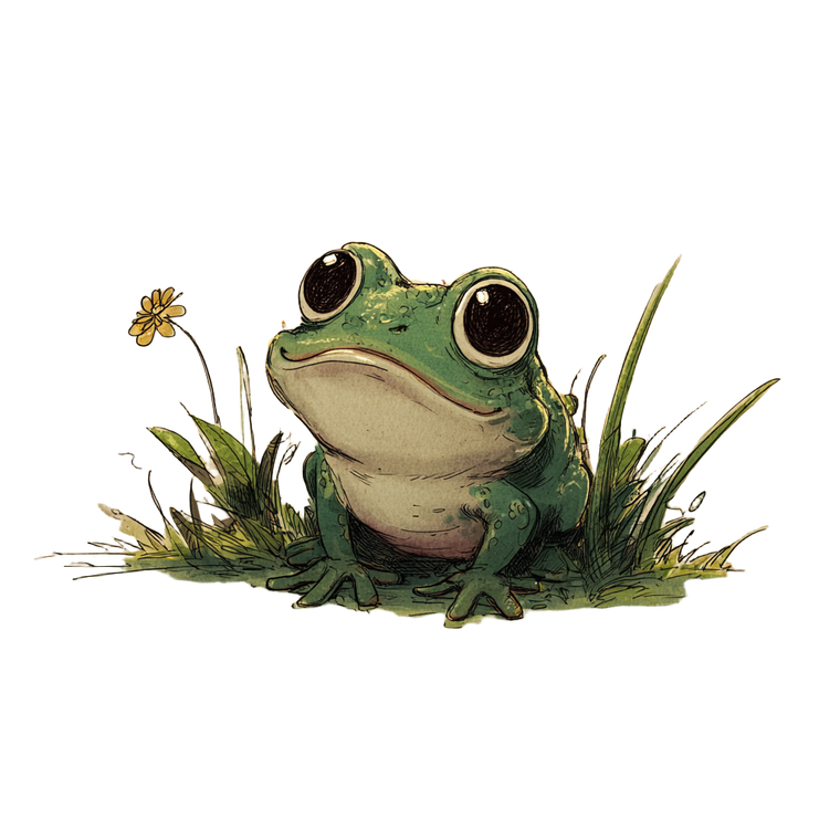 Cute Frog Illustration V3 Vinyl Car Decal Sticker – Waterproof & UV-Resistant 3.4133333333333336"