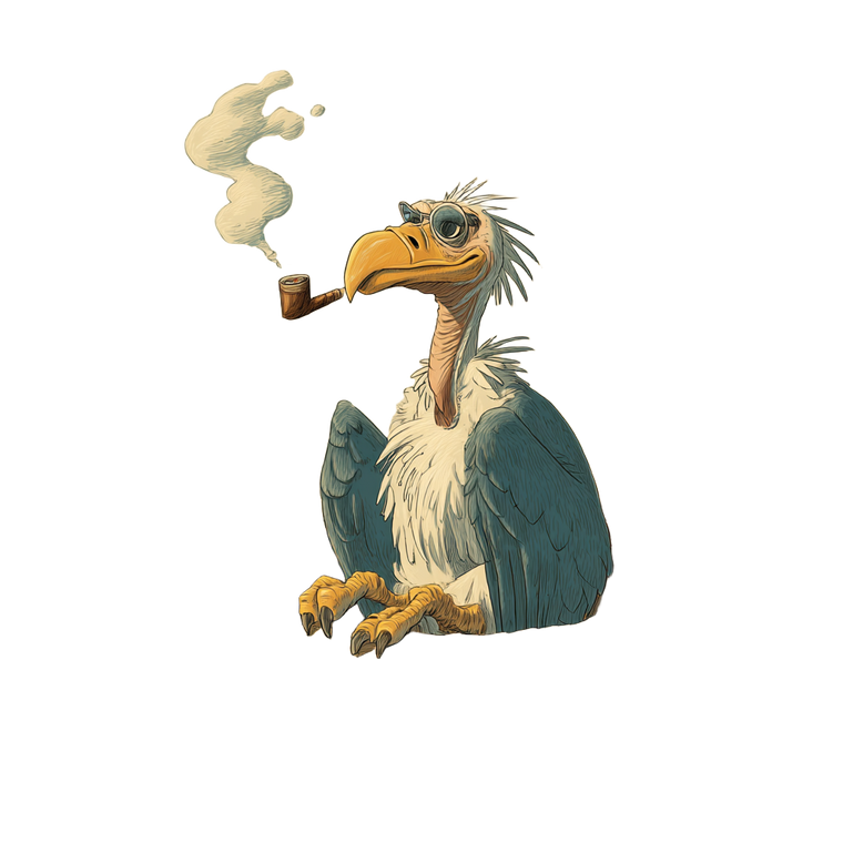 Cartoon Vulture Smoking Vinyl Car Decal Sticker – Waterproof & UV-Resistant 3.4133333333333336"