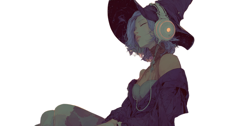 Witch Girl Relaxing Vinyl Car Decal Sticker – Waterproof & UV-Resistant 5.4