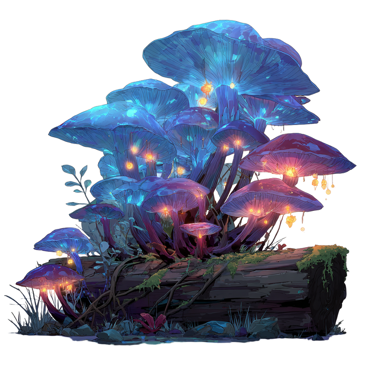 Glowing Mushroom Cluster V2 Vinyl Car Decal Sticker – Waterproof & UV-Resistant 6.826666666666667"