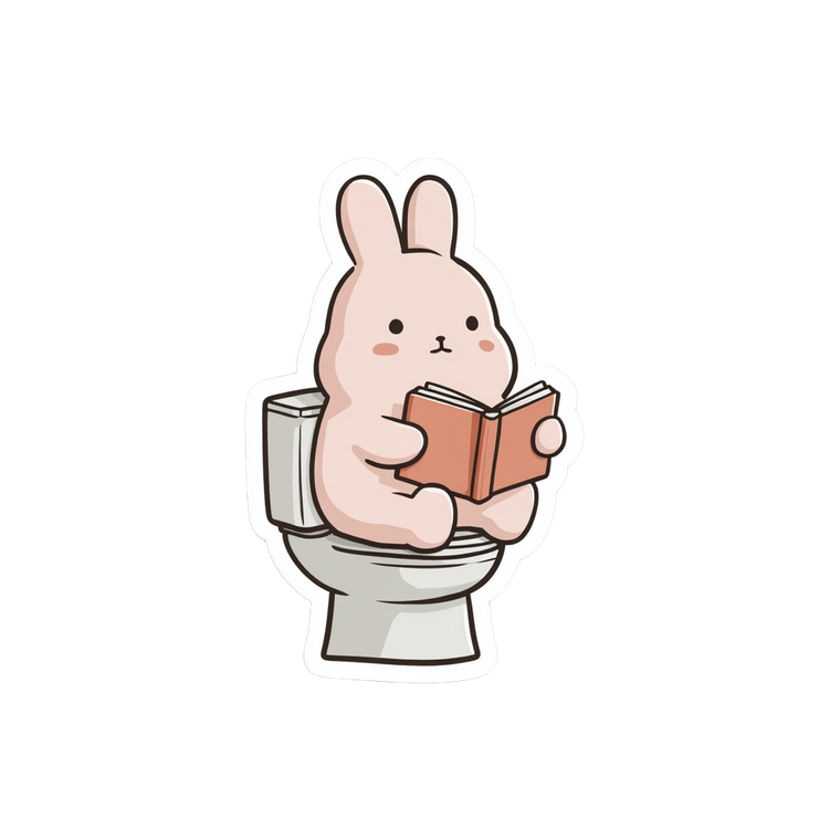 Reading Bunny Sticker Vinyl Car Decal Sticker – Waterproof & UV-Resistant 3.4133333333333336"