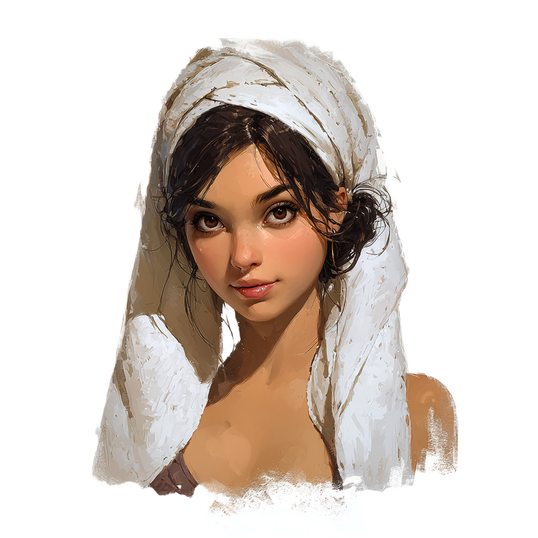 Halfling Woman Towel Vinyl Car Decal Sticker – Waterproof & UV-Resistant 3.4133333333333336"
