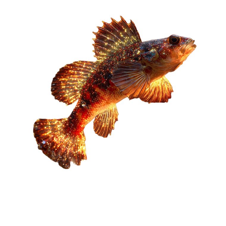 Glowing Darter Fish Vinyl Car Decal Sticker – Waterproof & UV-Resistant 3.4133333333333336"