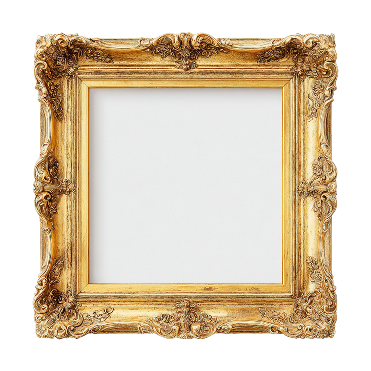 Gilded Rococo Frame Vinyl Car Decal Sticker – Waterproof & UV-Resistant 6.826666666666667"