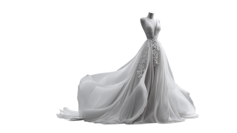 White Evening Gown Vinyl Car Decal Sticker – Waterproof & UV-Resistant 2.72"