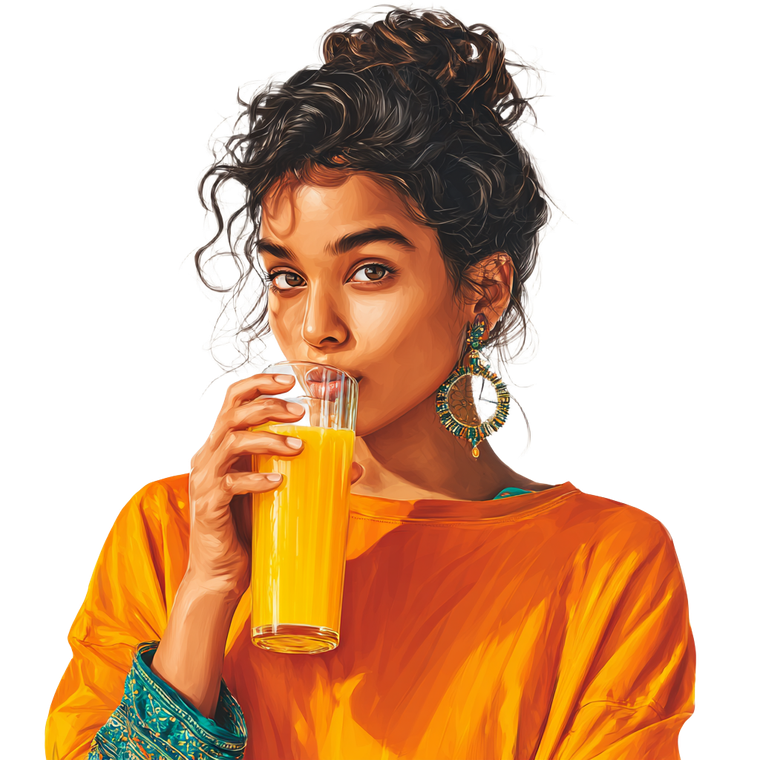 Woman Enjoying Juice Vinyl Car Decal Sticker – Waterproof & UV-Resistant 6.826666666666667"