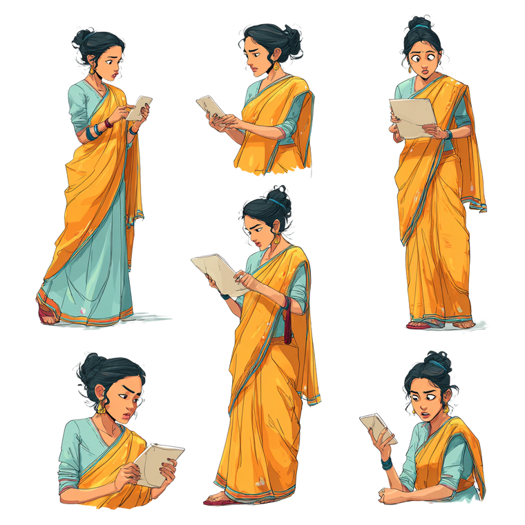 Indian Receptionist Poses Vinyl Car Decal Sticker – Waterproof & UV-Resistant 3.4133333333333336"