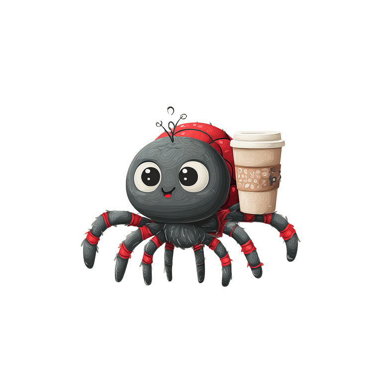 Spider With Coffee Vinyl Car Decal Sticker – Waterproof & UV-Resistant 6.826666666666667"