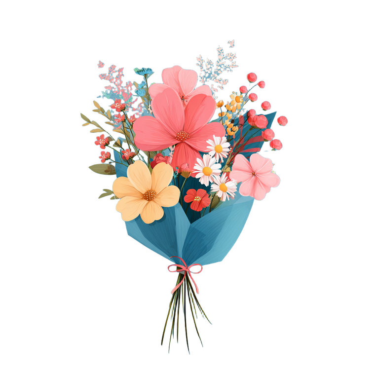 Cartoon Flower Bouquet V2 Vinyl Car Decal Sticker – Waterproof & UV-Resistant 3.4133333333333336"