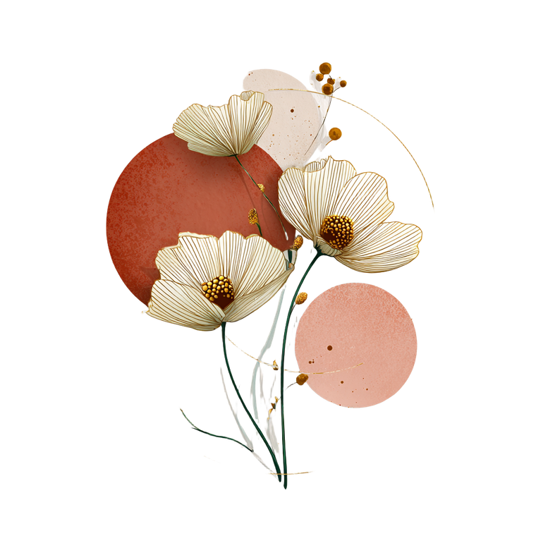 Stylized Wildflowers Illustration Vinyl Car Decal Sticker – Waterproof & UV-Resistant 3.4133333333333336"