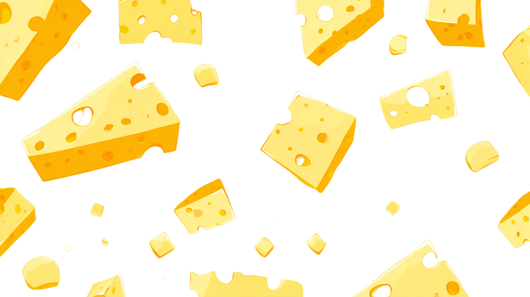 Cheese Illustration Vinyl Car Decal Sticker – Waterproof & UV-Resistant 5.4