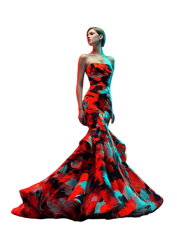 Versace Model Gown Vinyl Car Decal Sticker – Waterproof & UV-Resistant 8.213333333333333"