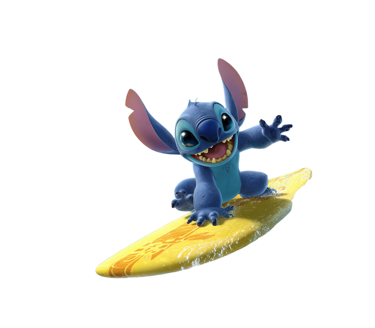 Stitch Surfing Wave Vinyl Car Decal Sticker – Waterproof & UV-Resistant 3.4133333333333336"