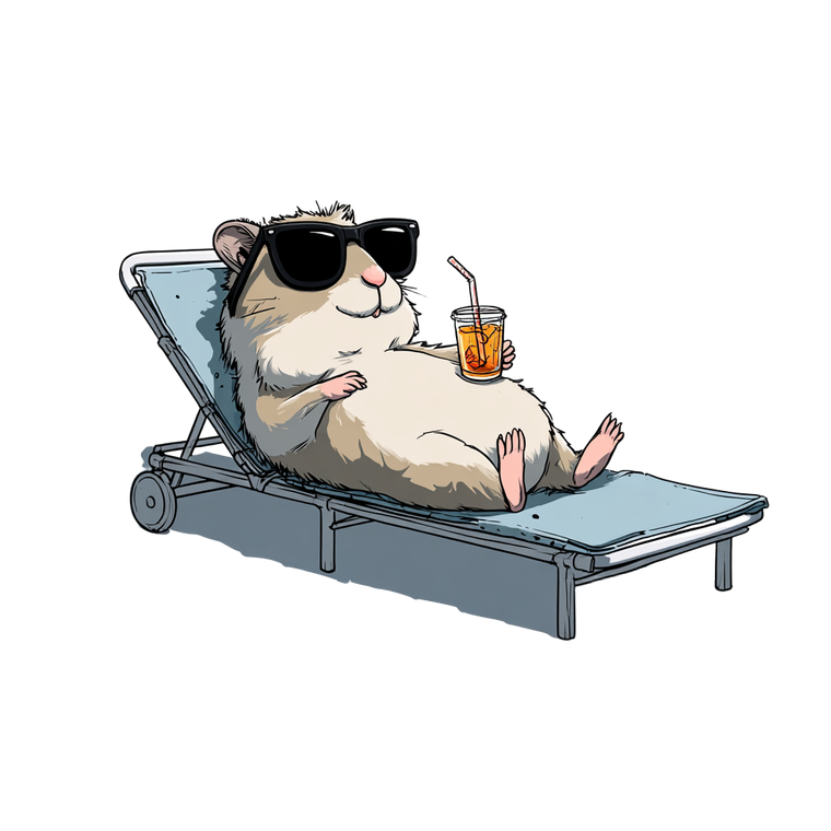 Hamster Lounging Sunglasses Vinyl Car Decal Sticker – Waterproof & UV-Resistant 6.826666666666667"