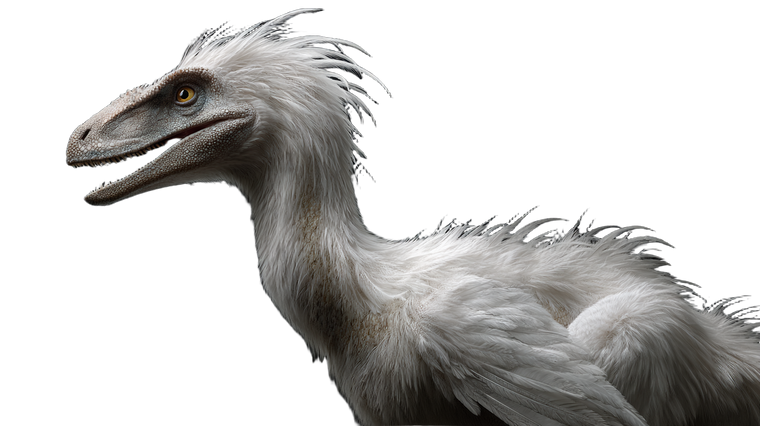 White Feathered Yutyrannus Vinyl Car Decal Sticker – Waterproof & UV-Resistant 2.72"