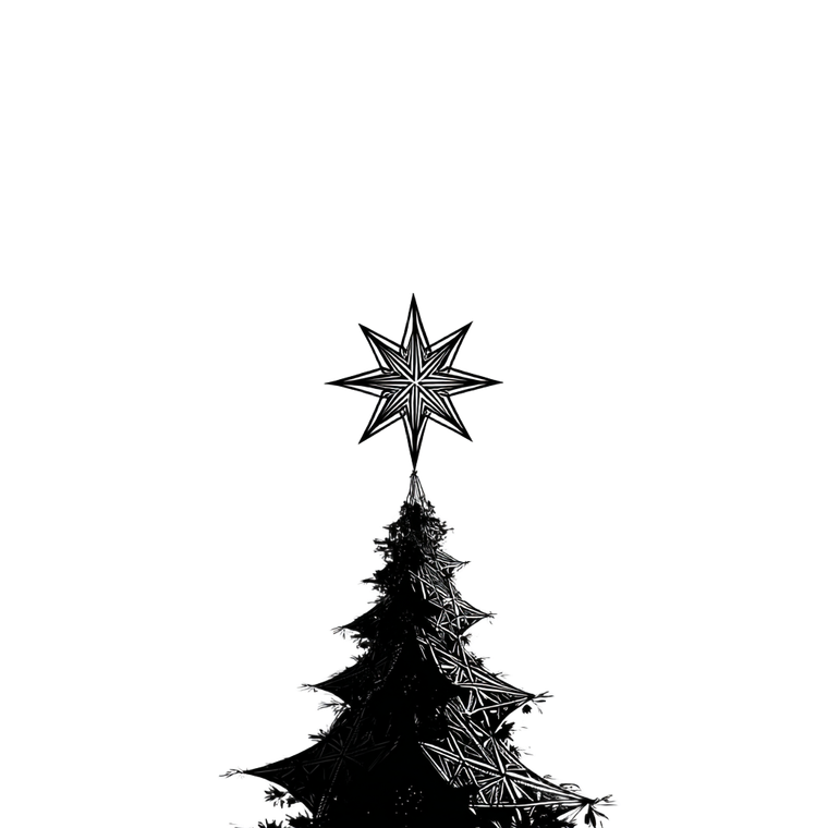Christmas Tree Star V2 Vinyl Car Decal Sticker – Waterproof & UV-Resistant 3.4133333333333336"