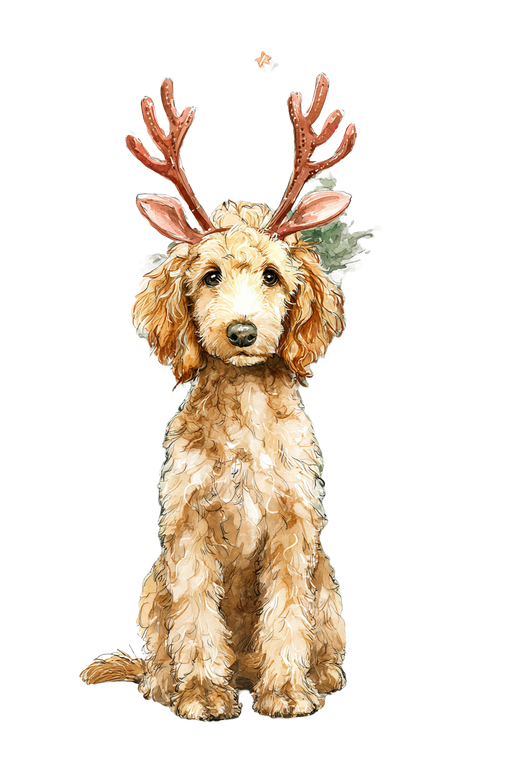 Poodle In Antlers Vinyl Car Decal Sticker – Waterproof & UV-Resistant 4.4