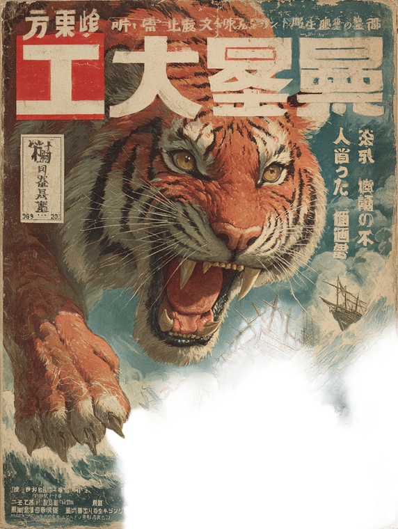 Giant Tiger Tanabata Vinyl Car Decal Sticker – Waterproof & UV-Resistant 4.1066666666666665"