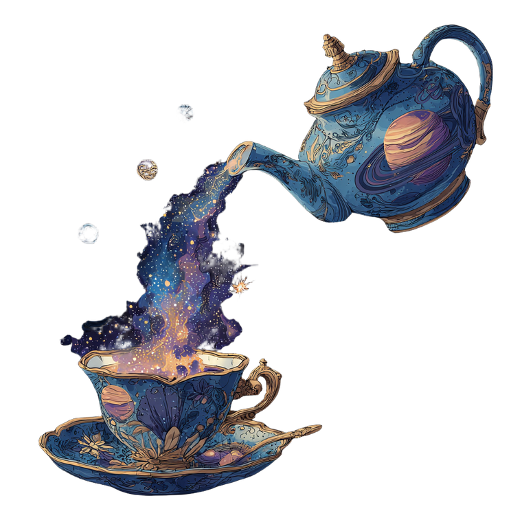 Cosmic Teapot Tattoo Vinyl Car Decal Sticker – Waterproof & UV-Resistant 3.4133333333333336"