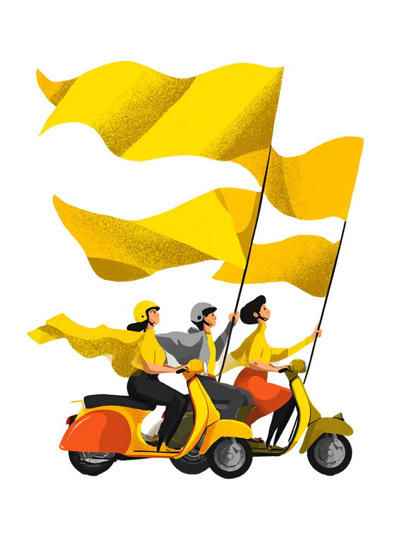 Scooter Riders Flags Vinyl Car Decal Sticker – Waterproof & UV-Resistant 8.213333333333333"