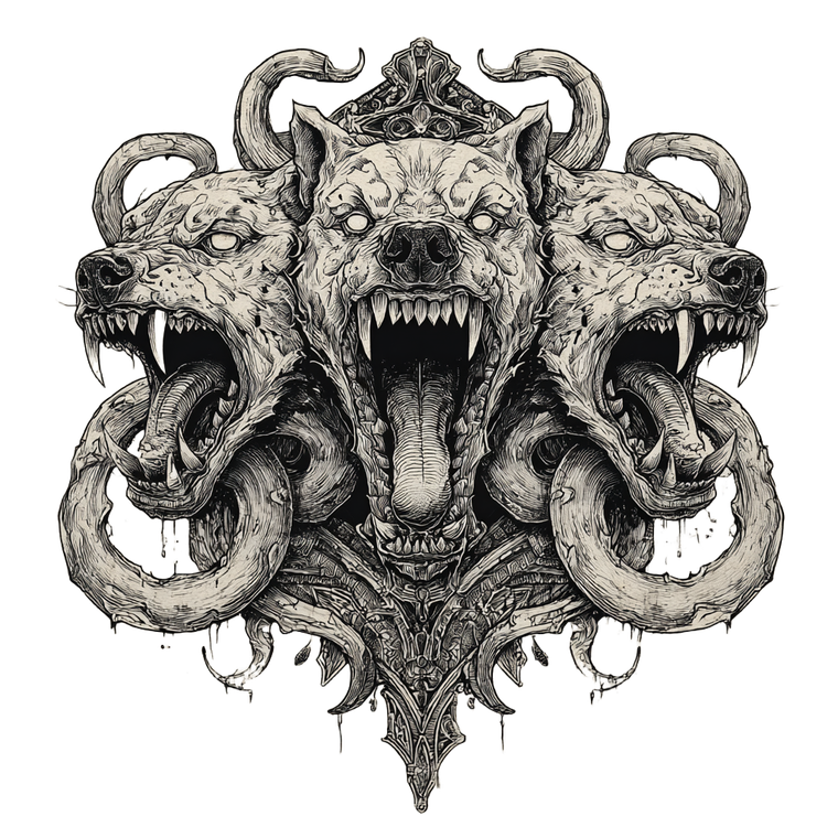 Cerberus Tattoo Design V7 Vinyl Car Decal Sticker – Waterproof & UV-Resistant 6.826666666666667"
