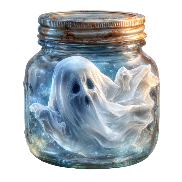 Ghost In Jar Vinyl Car Decal Sticker – Waterproof & UV-Resistant 6.826666666666667"