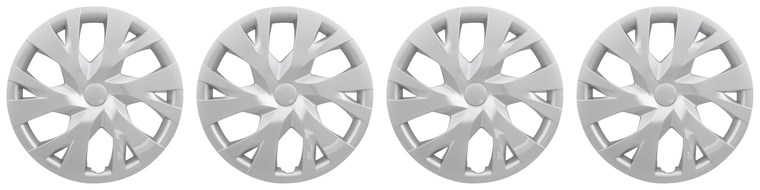 4x Coast To Coast Wheel Cover IWC53316S 16 Inch; 6 Y Spoke; Silver; Plastic; Set Of 4