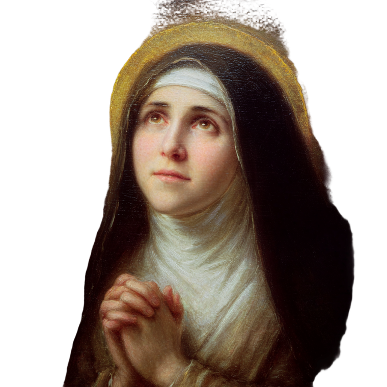 Saint Teresa Praying Vinyl Car Decal Sticker – Waterproof & UV-Resistant 6.826666666666667"