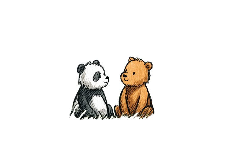 Panda And Brown Bear Vinyl Car Decal Sticker – Waterproof & UV-Resistant 2.986666666666667"